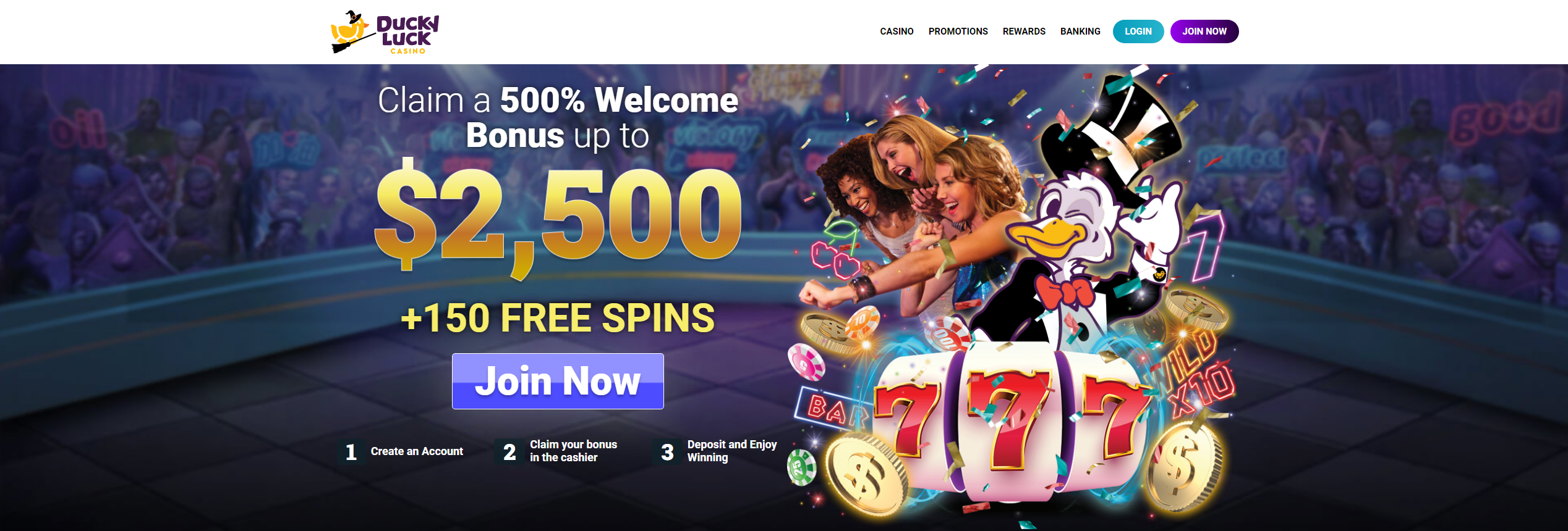 Duckyluck Casino Welcome Page